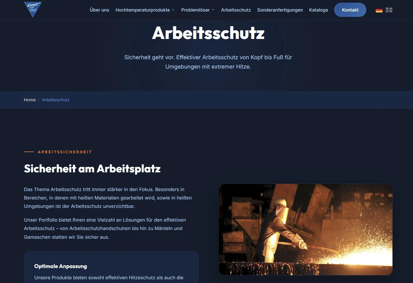 Unterseite Arbeitsschutz bei Kager