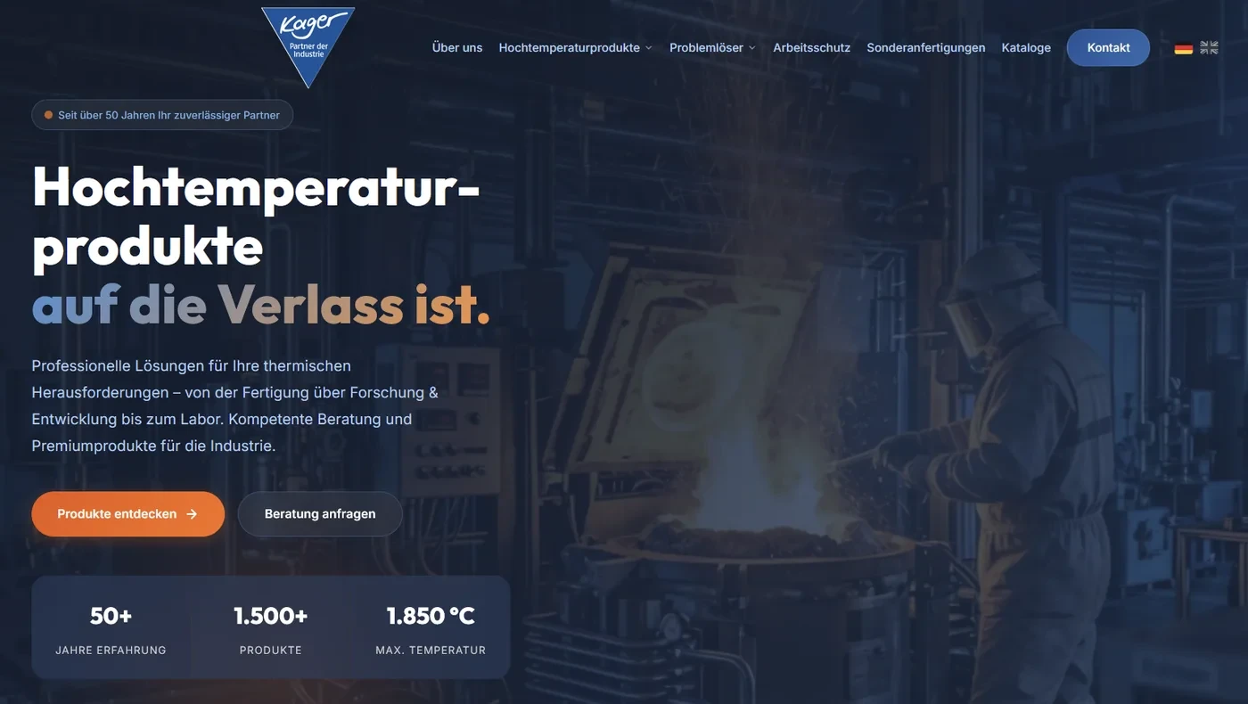 Kager – High-Performance-Unternehmenswebsite